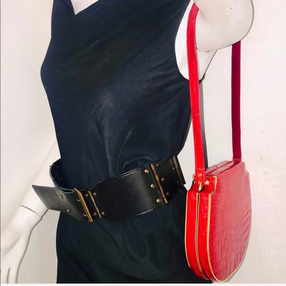 Spectacular vintage Luc Benoit genuine crocodile alligator handbag - Picture 3 of 4